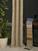 Çeşme Antrasit Krem Fon Perde